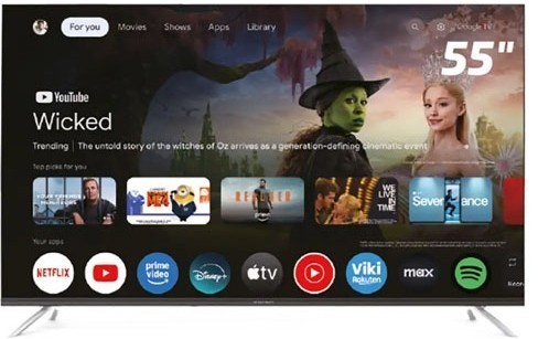 Телевізор Grunhelm Google TV 5.0 SMART TV T2 UHD 55U550 55"