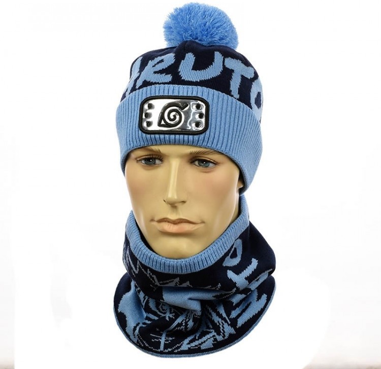 Зимовий набір "Naruto" блакитний: шапка та Снуд