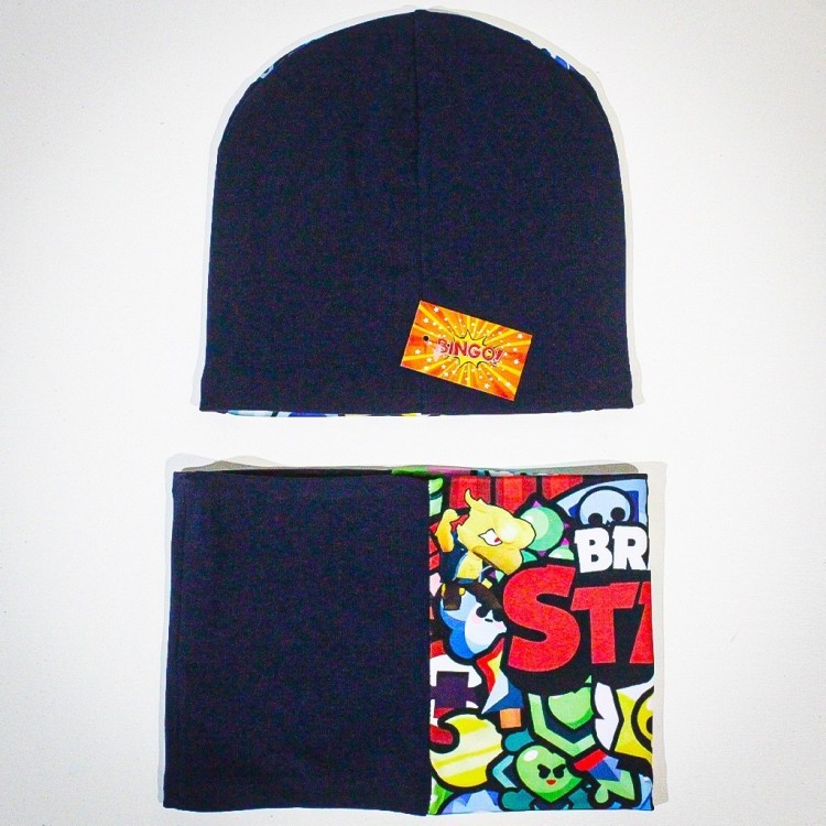 Набір дитячий головний: шапка + шарф Brawl Stars 3