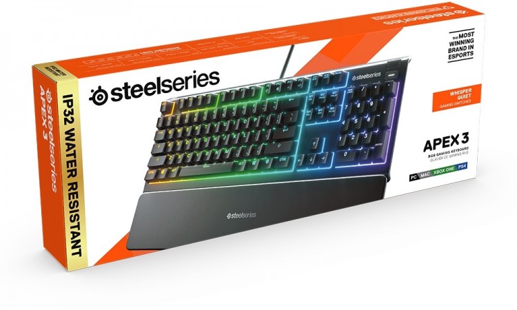 Клавиатура механическая STEELSERIES APEX 3, RU