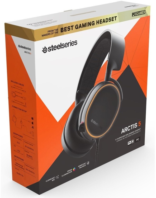Игровая гарнитура STEELSERIES Arctis 5 black 2019 Edition (61504)
