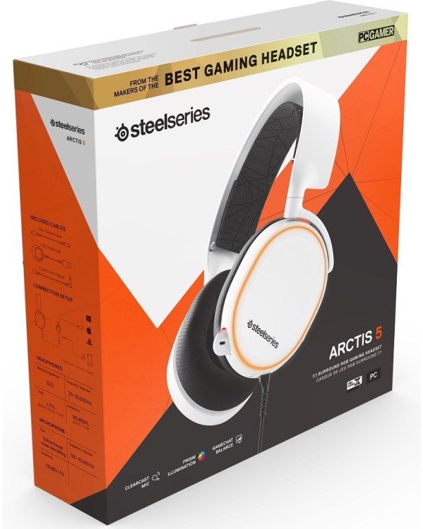 Игровая гарнитура STEELSERIES Arctis 5 white 2019 Edition (61507)