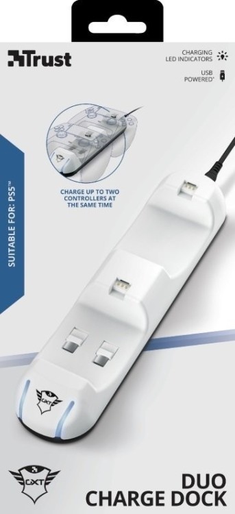Зарядна станція Trust GXT251 DUO CHARGE DOCK for PS5 White